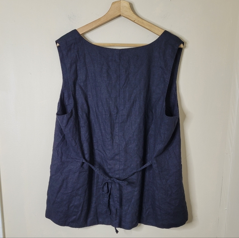 LOFT Black Drape Tank Linen Blend Pocket Vest Size XL NWT - Picture 5 of 10